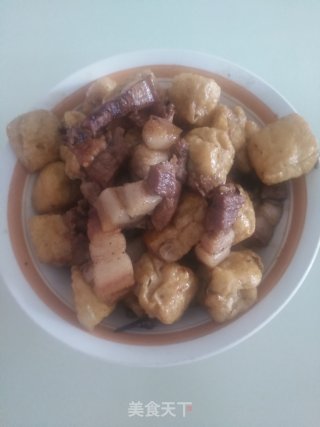 油豆腐泡红烧肉的做法步骤：8